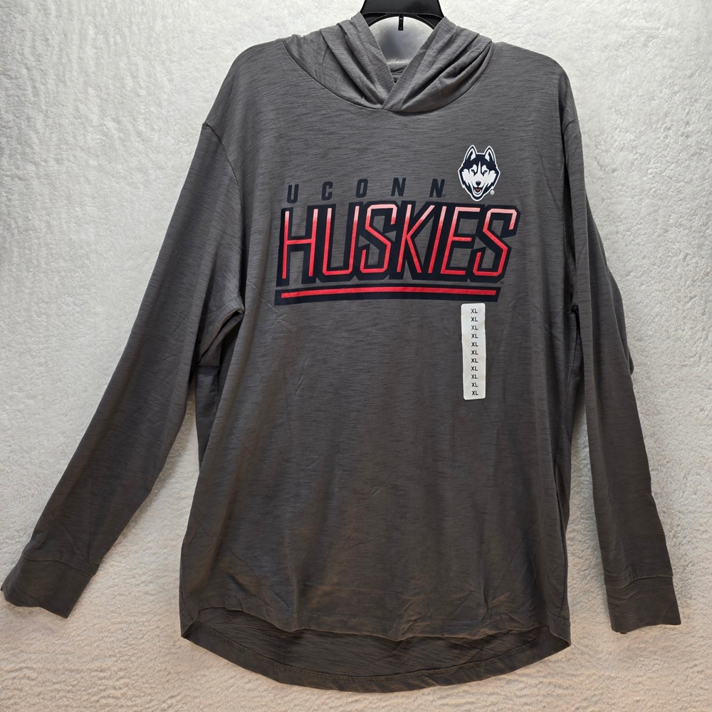 UCONN Huskies Lightweight Hoodie Shirt Mens‎ XL Jonathon Mascot College Student